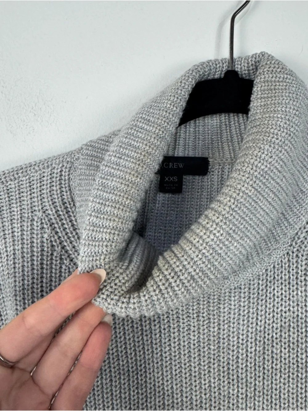 J.Crew Grey Gray Turtleneck Chunky Knit Sweater Winter Classic Everyday Basic